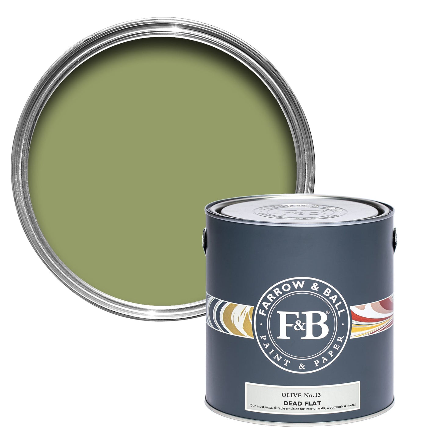 Farrow & Ball Olive No. 13 - Dead Flat 2.5L