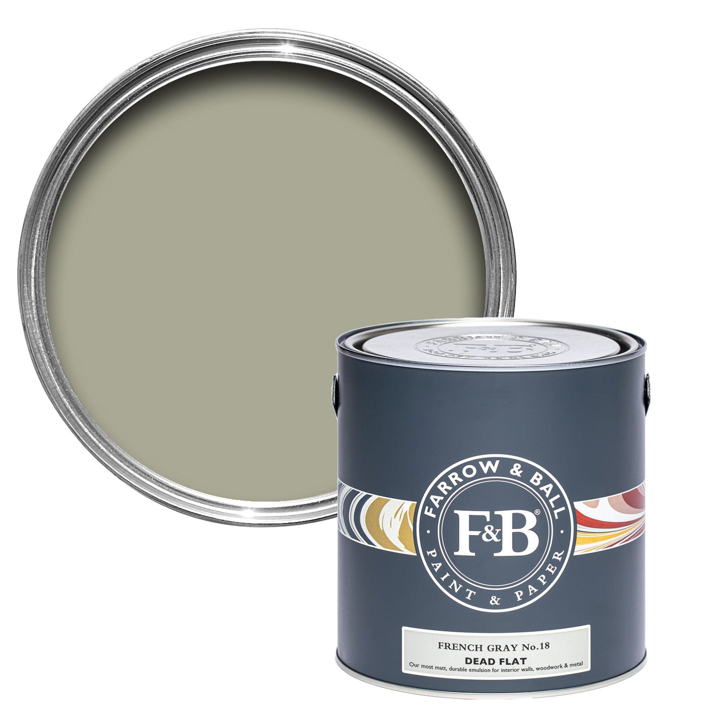 Farrow & Ball French Gray No. 18 - Dead Flat 750ml