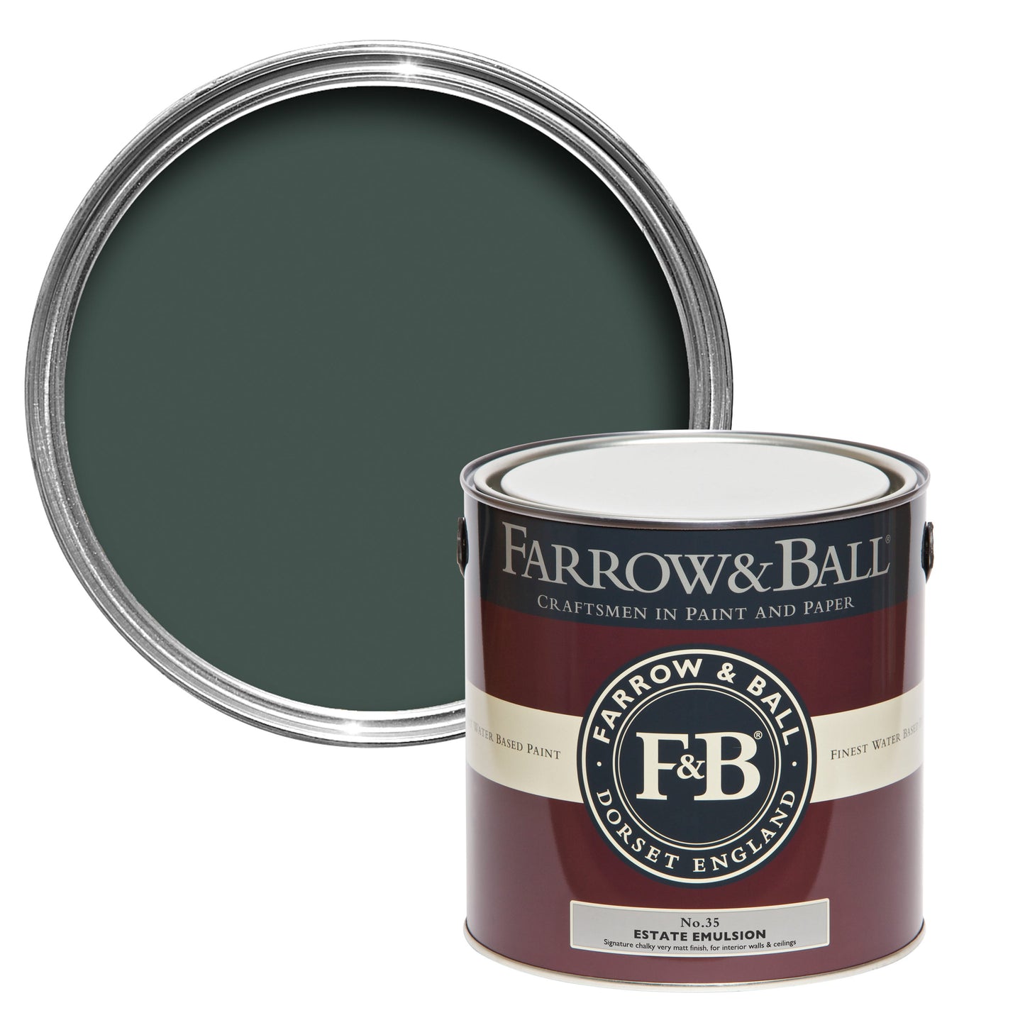 Farrow & Ball Chine Green No. 35 - Flat Eggshell 2.5L