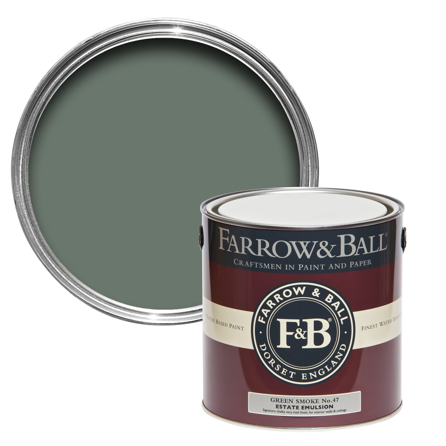 Farrow & Ball Green Smoke No. 47 - Modern Eggshell 5L