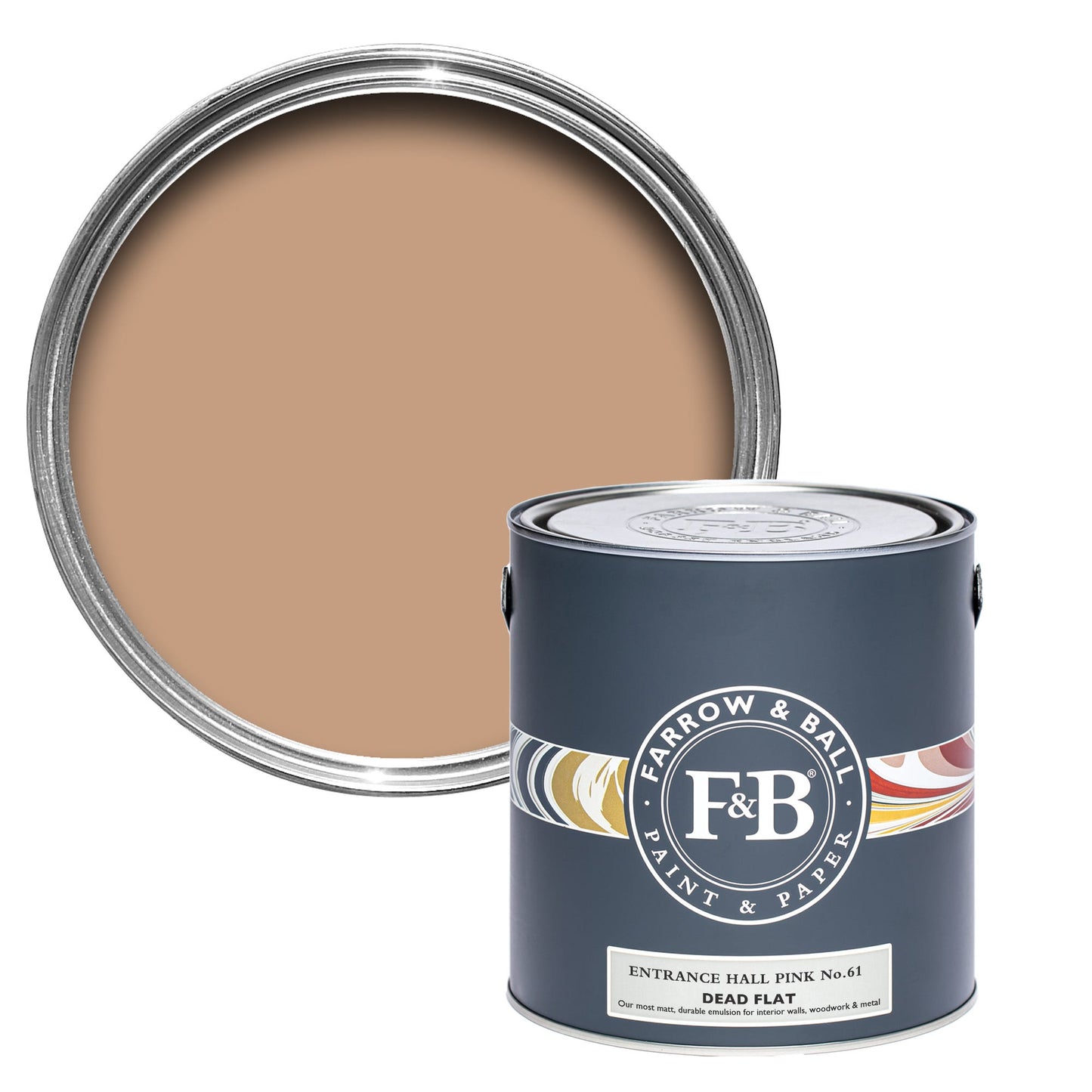 Farrow & Ball Entrance Hall Pink No. 61 - Dead Flat 750ml