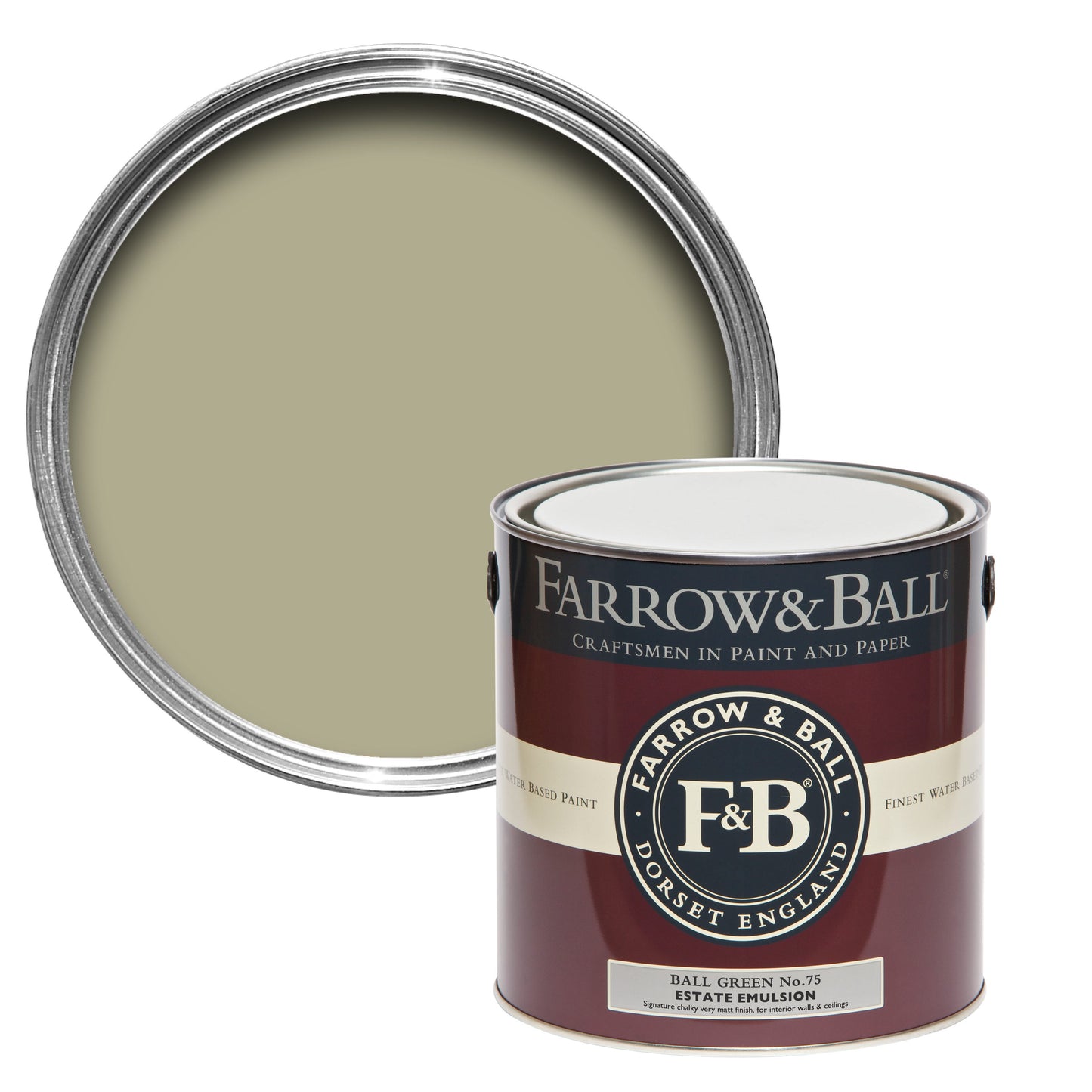 Farrow & Ball Ball Green No. 75 - Flat Eggshell 750ml