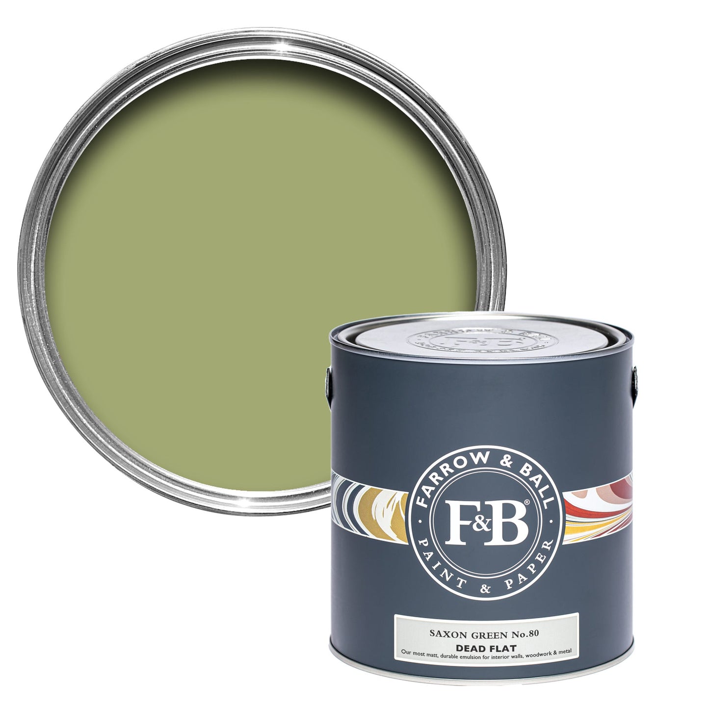 Farrow & Ball Saxon Green No. 80 - Dead Flat 5L