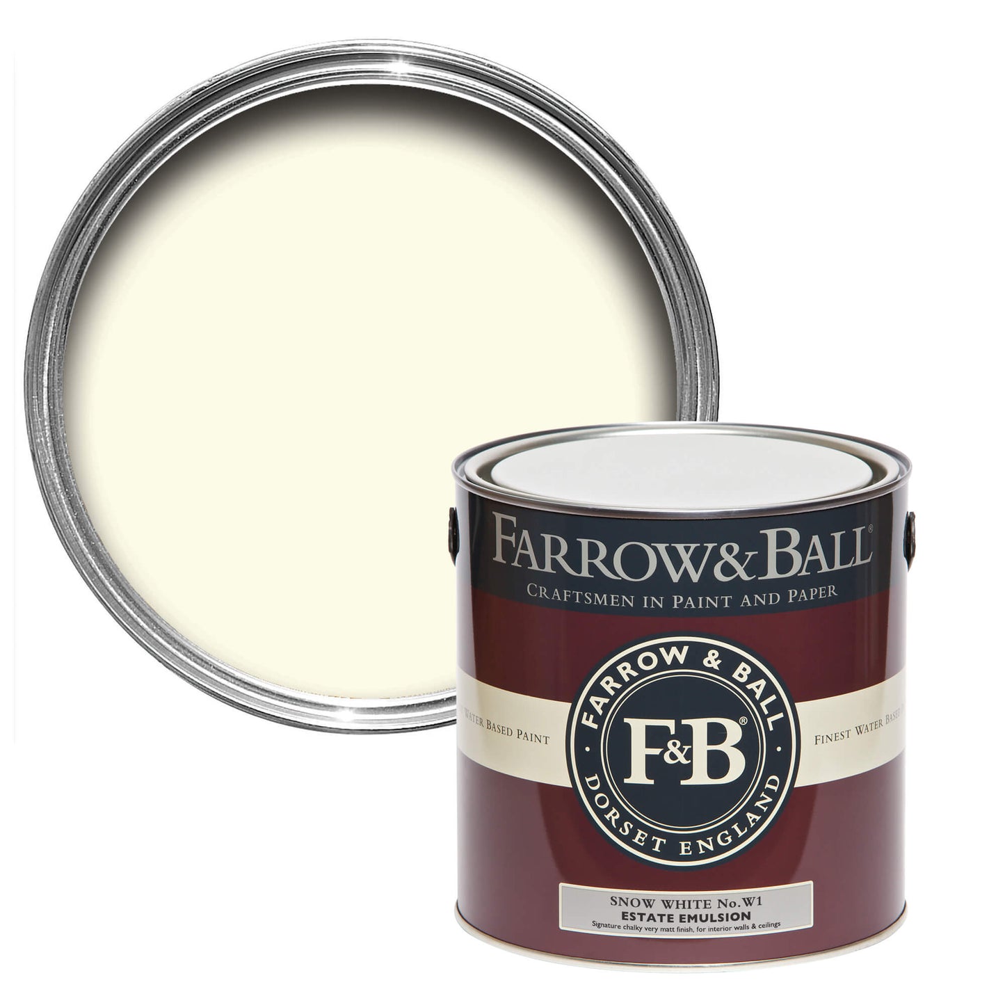 Farrow & Ball Snow White No. W1 - Modern Eggshell 5L