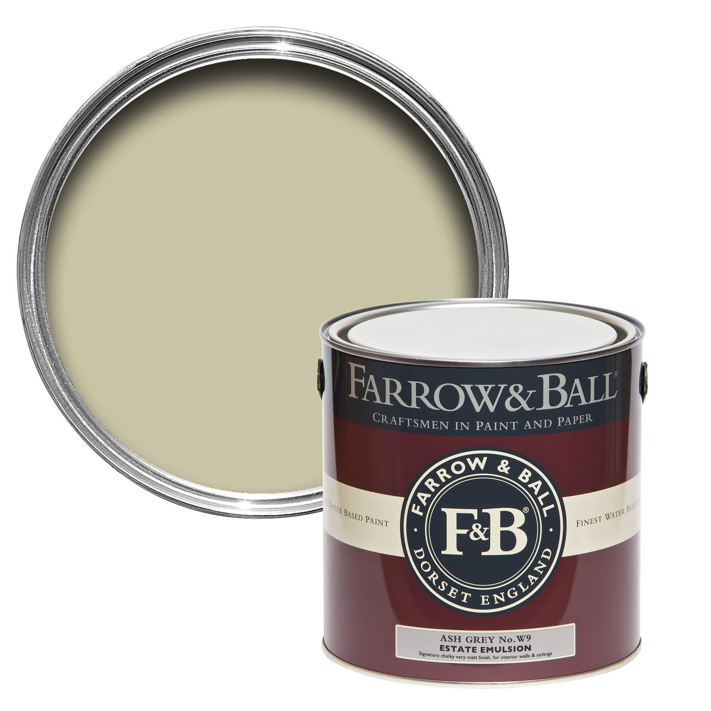 Farrow & Ball Ash Grey No. W9 - Flat Eggshell 2.5L