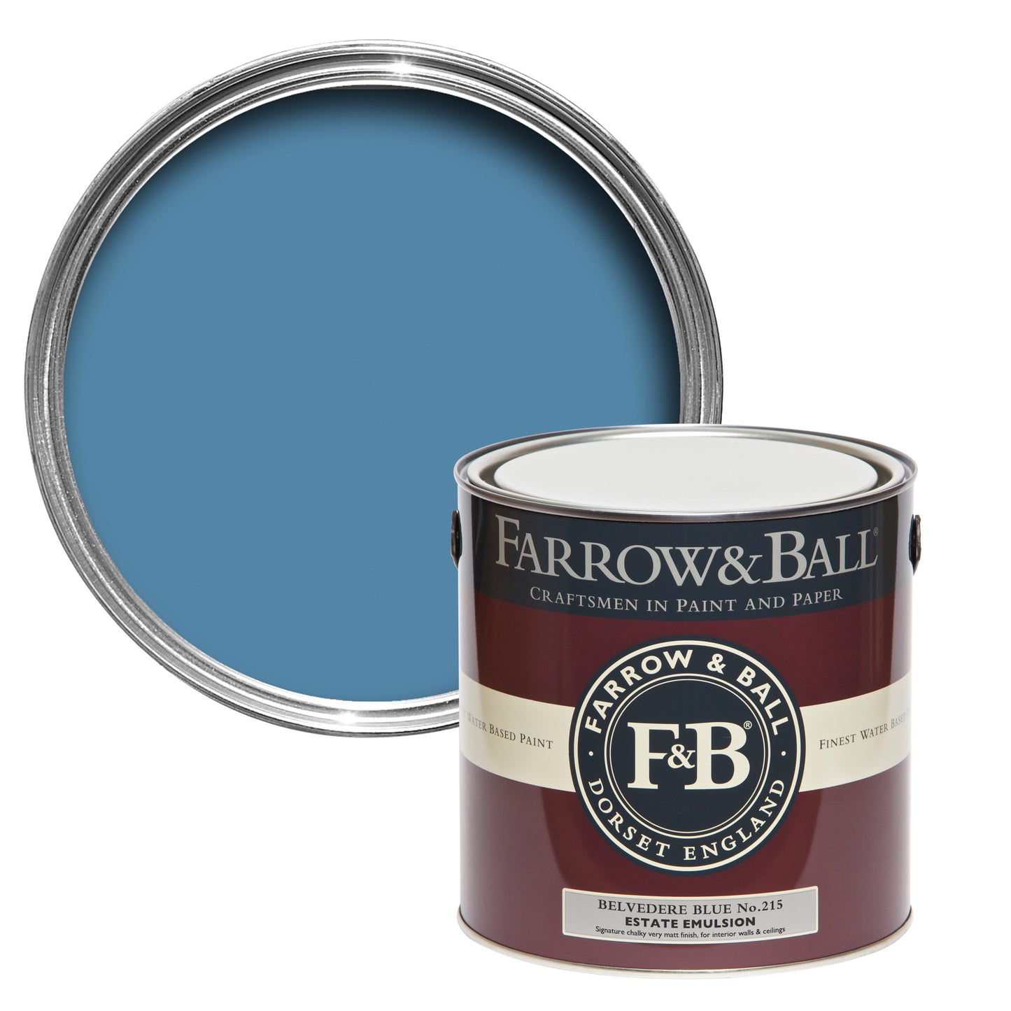 Farrow & Ball Belvedere Blue No. 215 - Full Gloss 2.5L