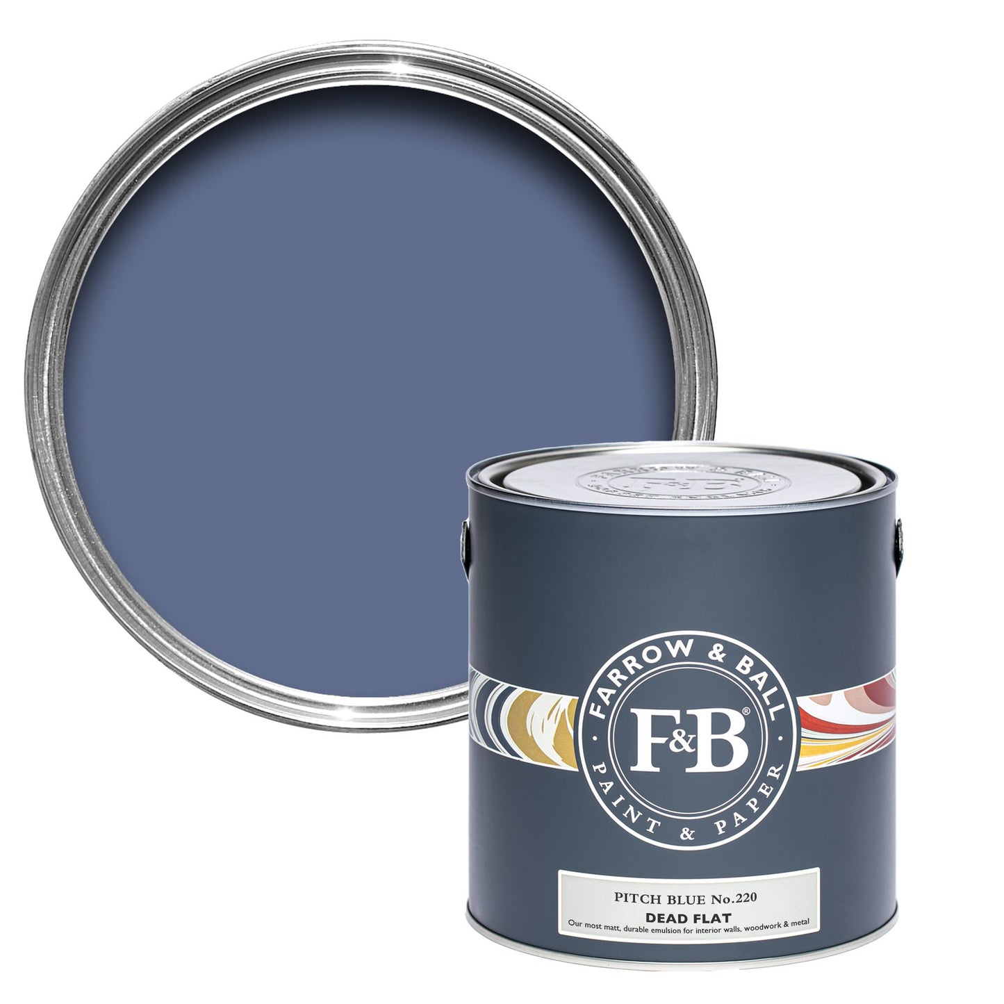 Farrow & Ball Pitch Blue No. 220 - Dead Flat 5L