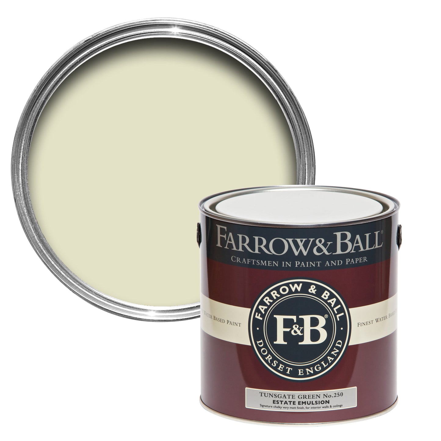 Farrow & Ball Tunsgate Green No. 250 - Flat Eggshell 2.5L