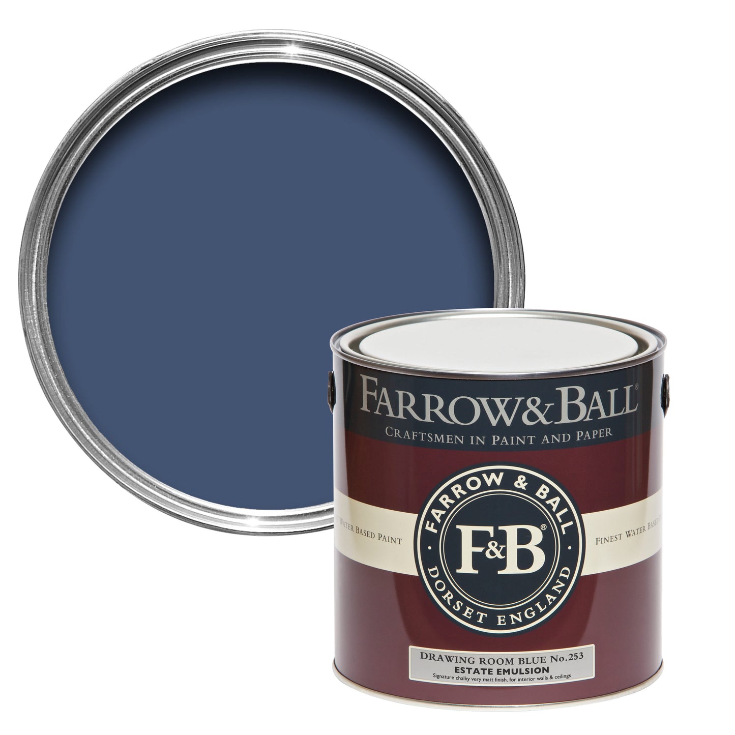 Farrow & Ball Drawing Room Blue No. 253 - Casein Distemper 5L