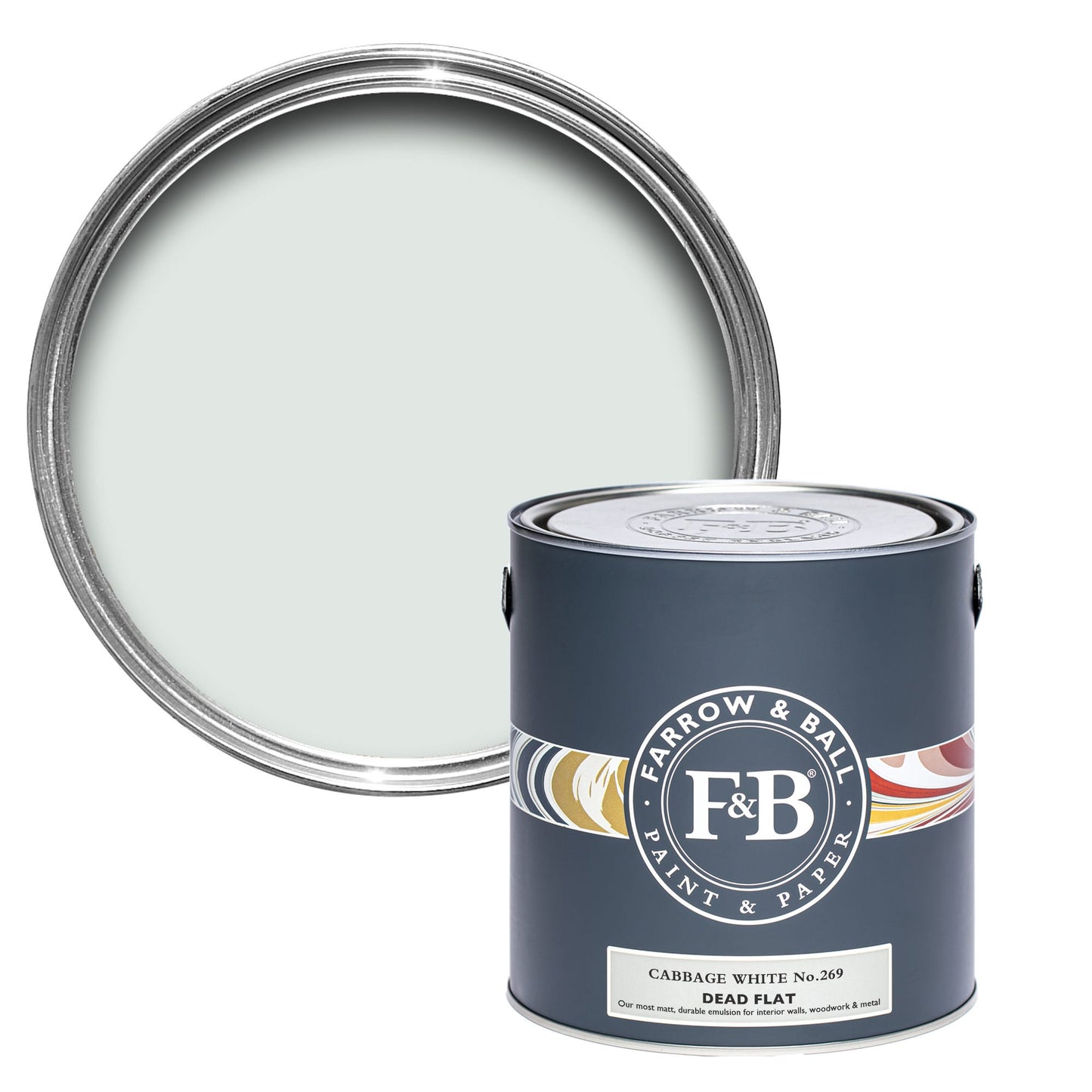 Farrow & Ball Cabbage White No. 269 - Dead Flat 2.5L