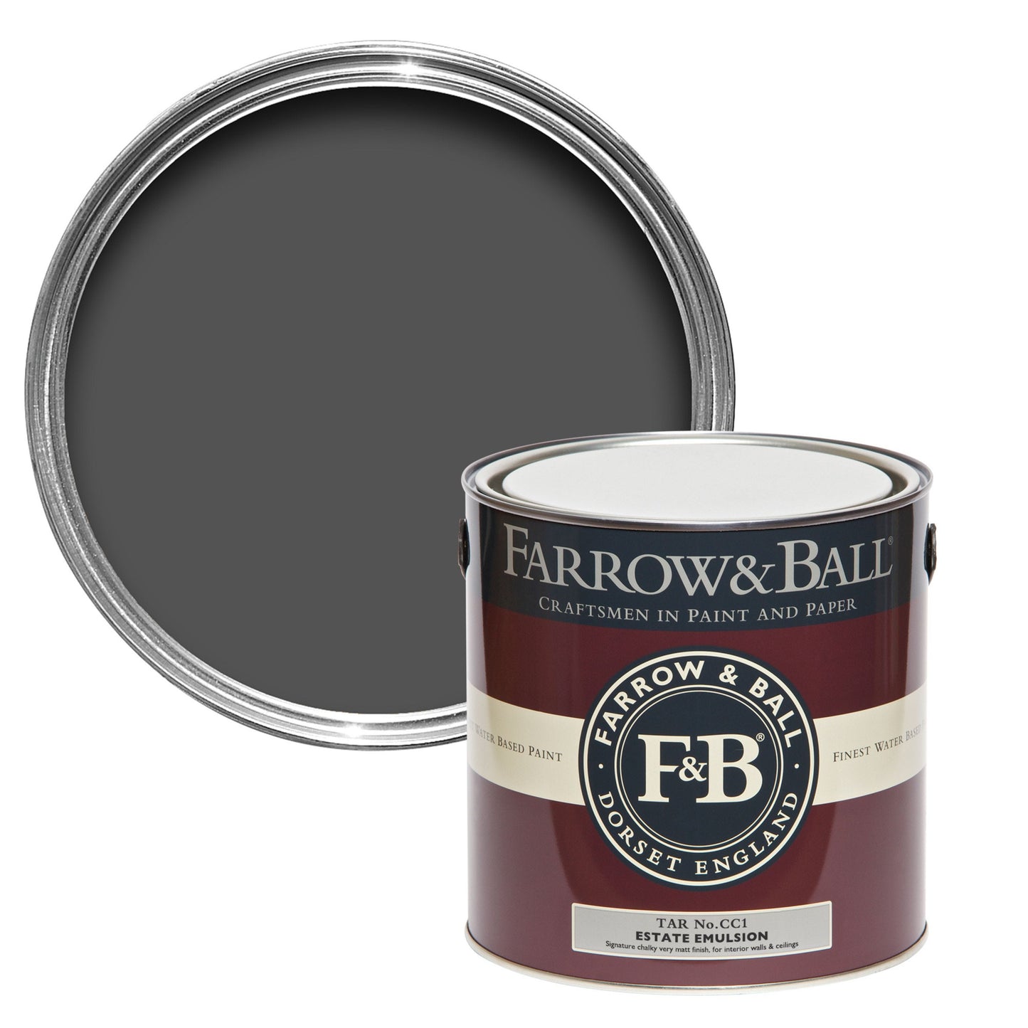 Farrow & Ball Tar No. CC1 - Flat Eggshell 5L