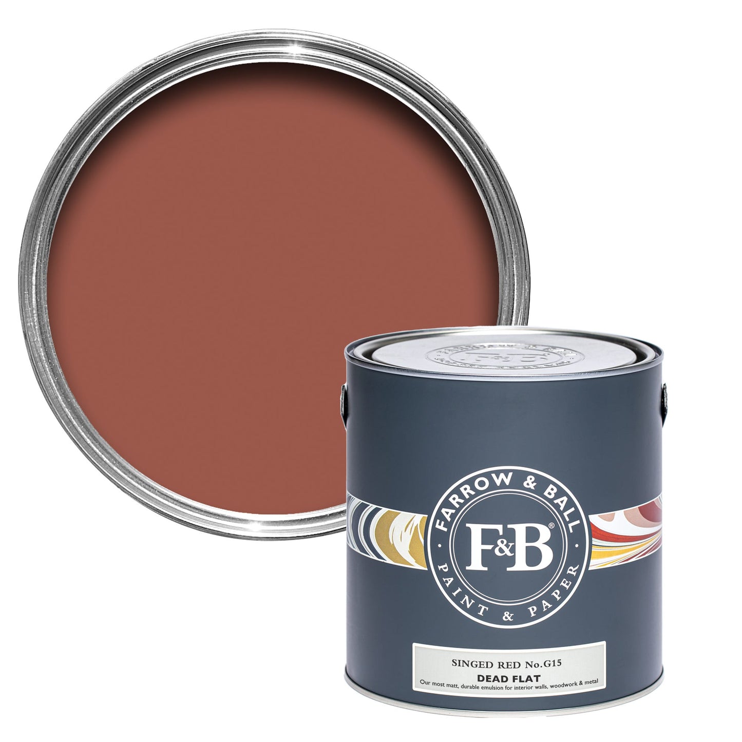 Farrow & Ball Singed Red No. G15 - Dead Flat 5L