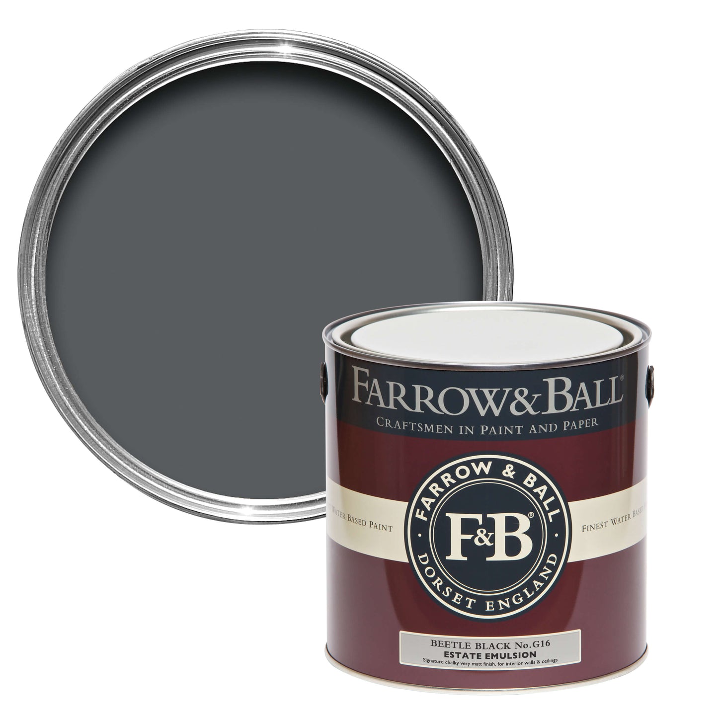 Farrow & Ball Beetle Black No. G16 - Modern Eggshell 750ml