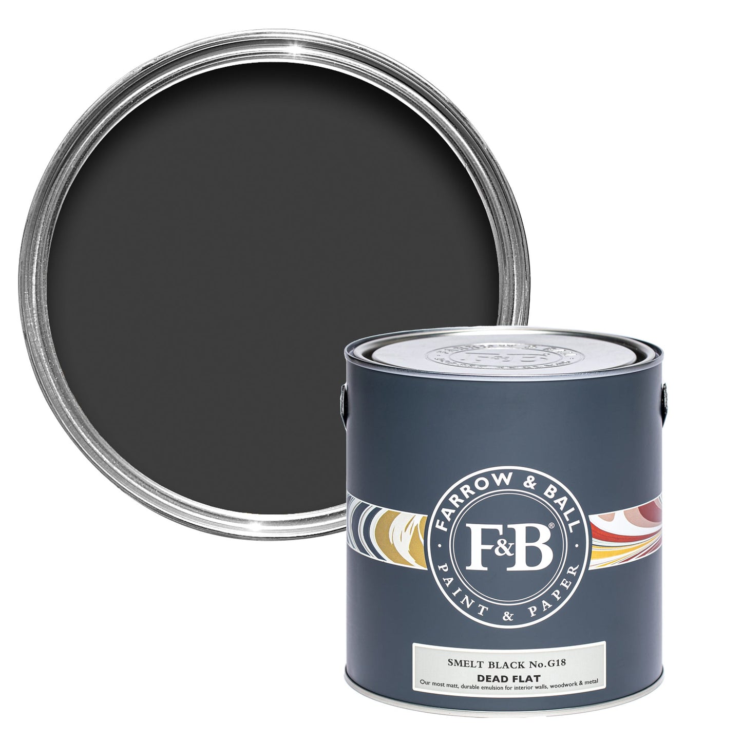 Farrow & Ball Smelt Black No. G18 - Dead Flat 5L