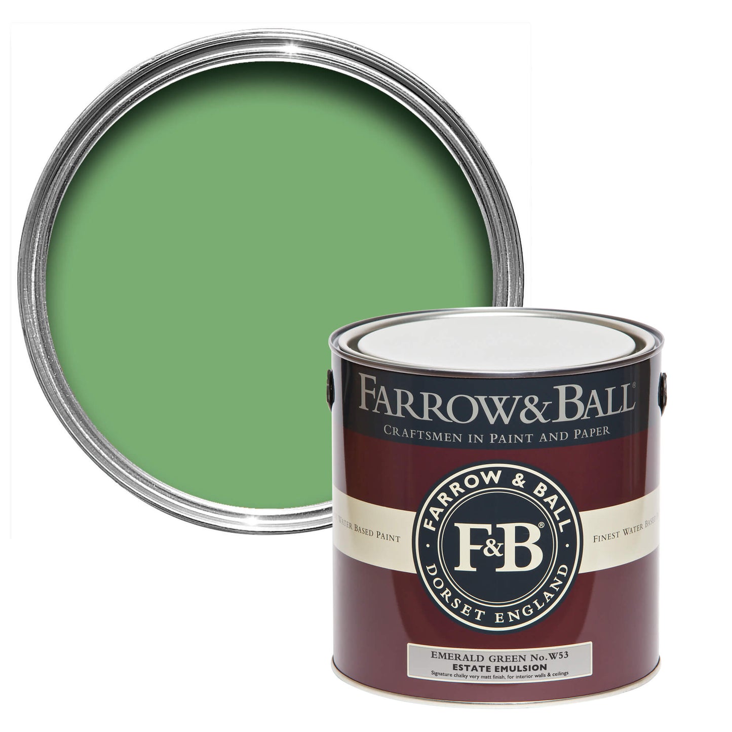 Farrow & Ball Emerald Green No. W53 - Flat Eggshell 2.5L