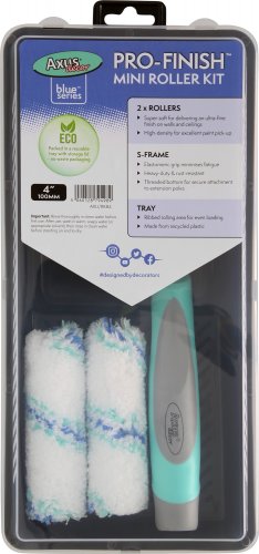 Bespoke Decor (Blue) Pro-Finish 4" Mini Roller Kit (2x Sleeves, Tray & Frame) paint