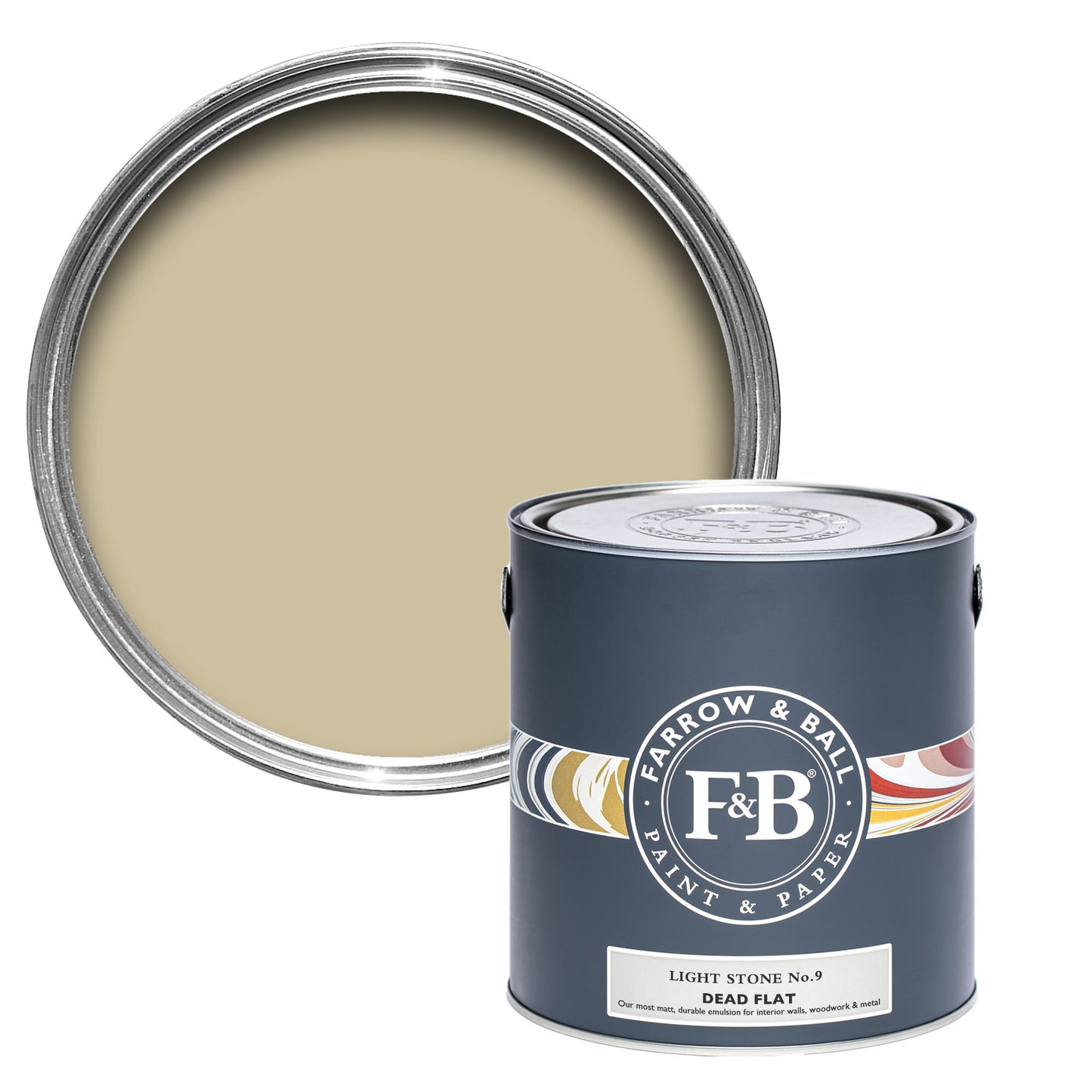 Farrow & Ball Light Stone No. 9 - Dead Flat 750ml