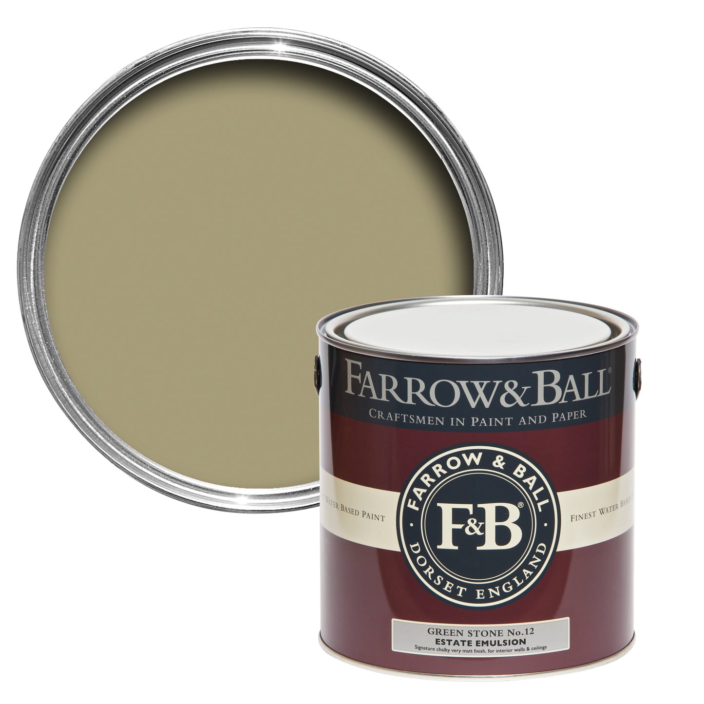 Farrow & Ball Green Stone No. 12 - Flat Eggshell 2.5L