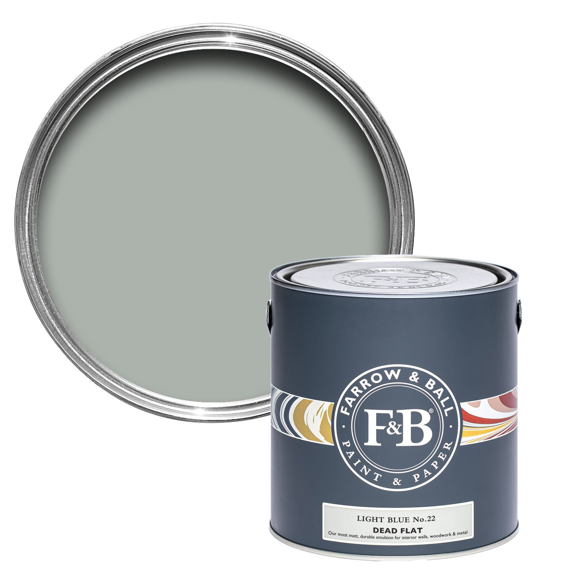 Farrow & Ball Light Blue No. 22 - Dead Flat 5L