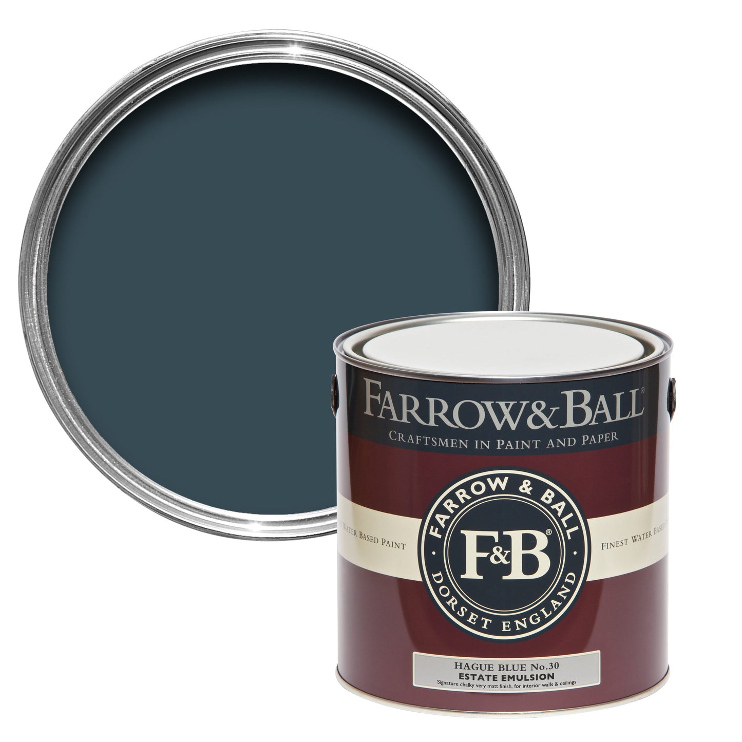 Farrow & Ball Hague Blue No. 30 - Modern Eggshell 2.5L