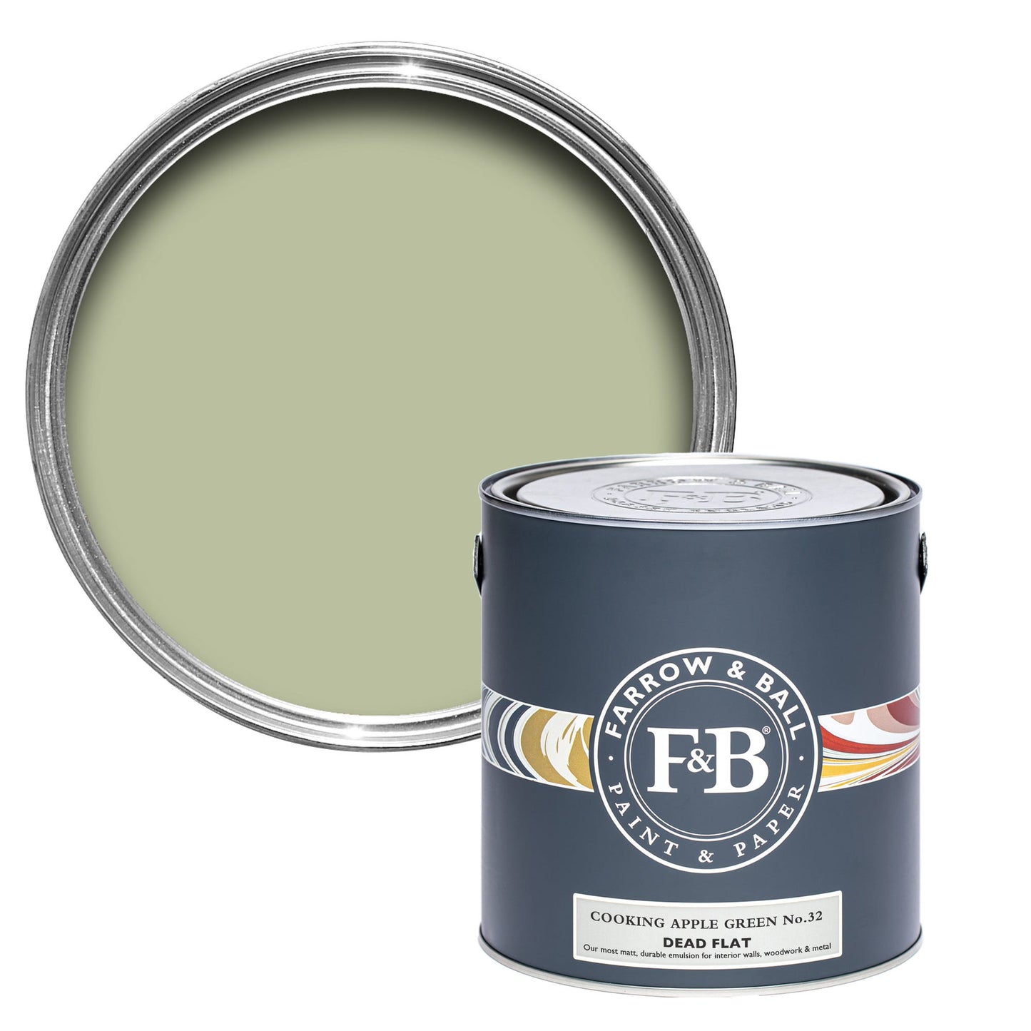 Farrow & Ball Cooking Apple Green No. 32 - Dead Flat 750ml
