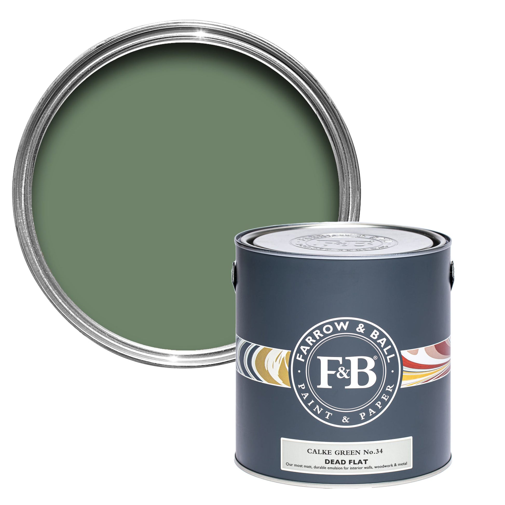 Farrow & Ball Calke Green No. 34 - Dead Flat 5L