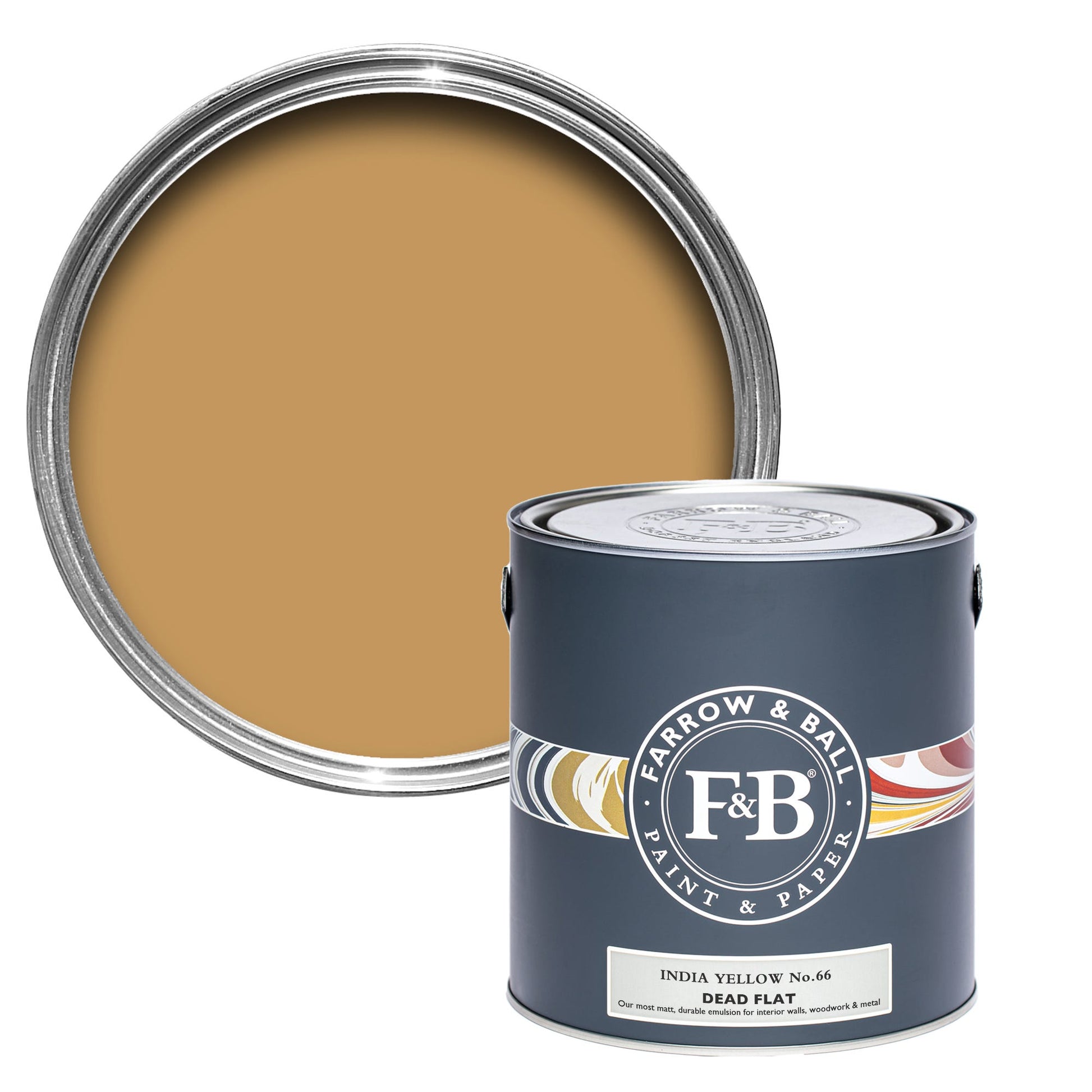 Farrow & Ball India Yellow No. 66 - Dead Flat 750ml