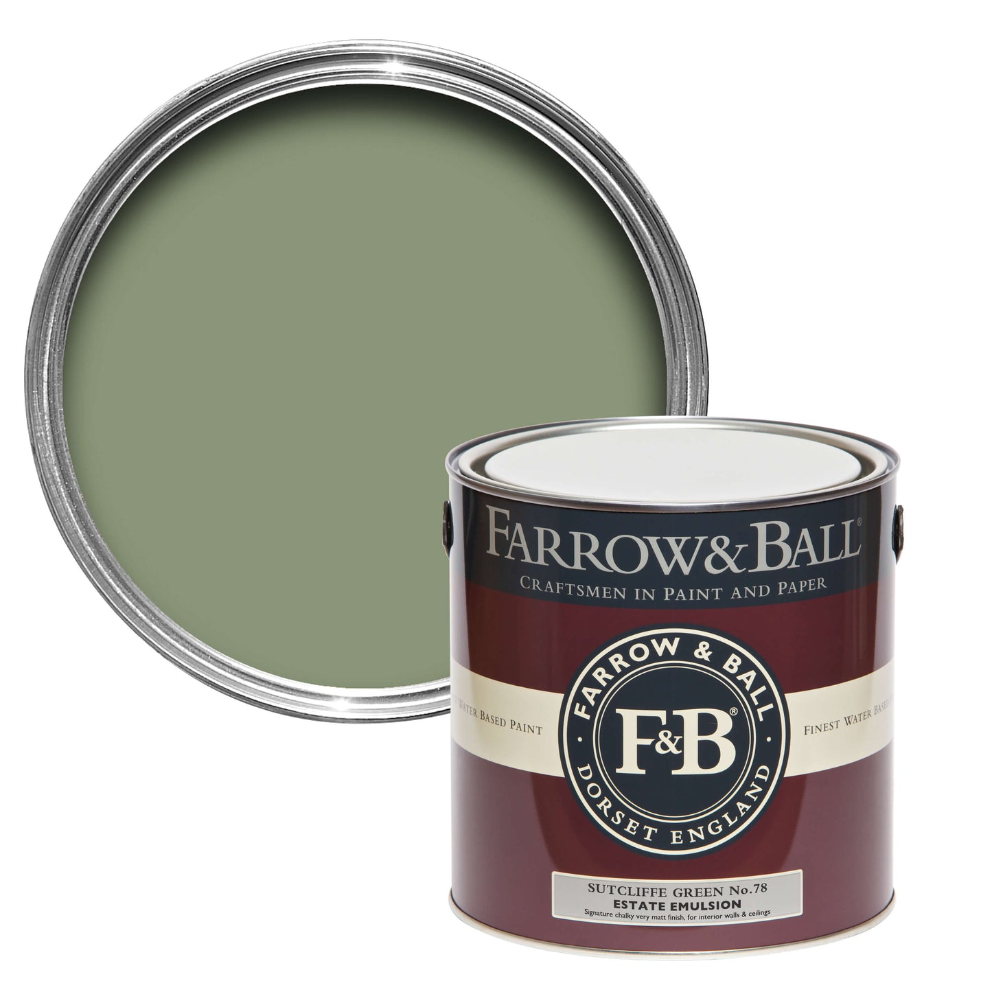 Farrow & Ball Sutcliffe Green No. 78 - Modern Eggshell 2.5L
