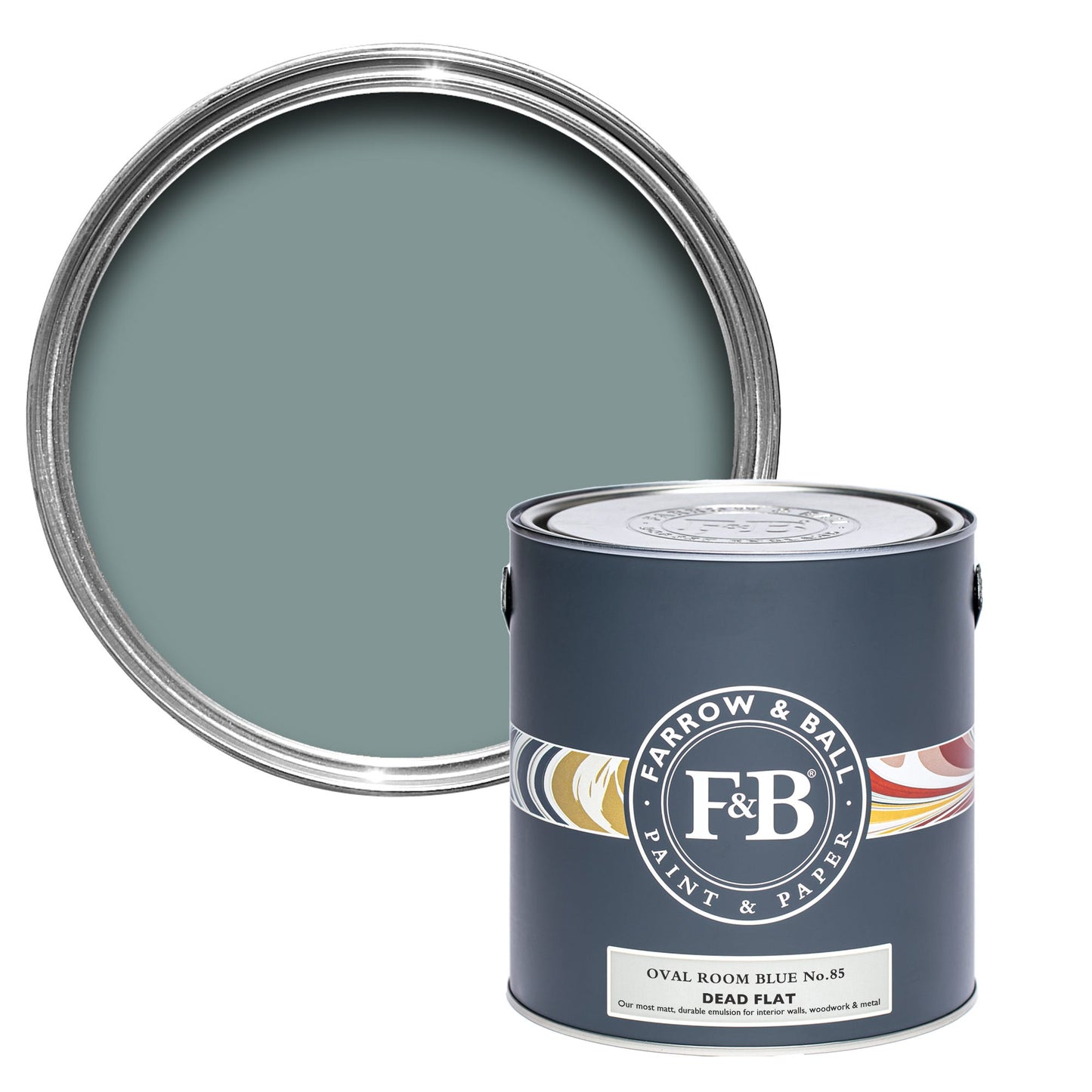 Farrow & Ball Oval Room Blue No. 85 - Dead Flat 2.5L