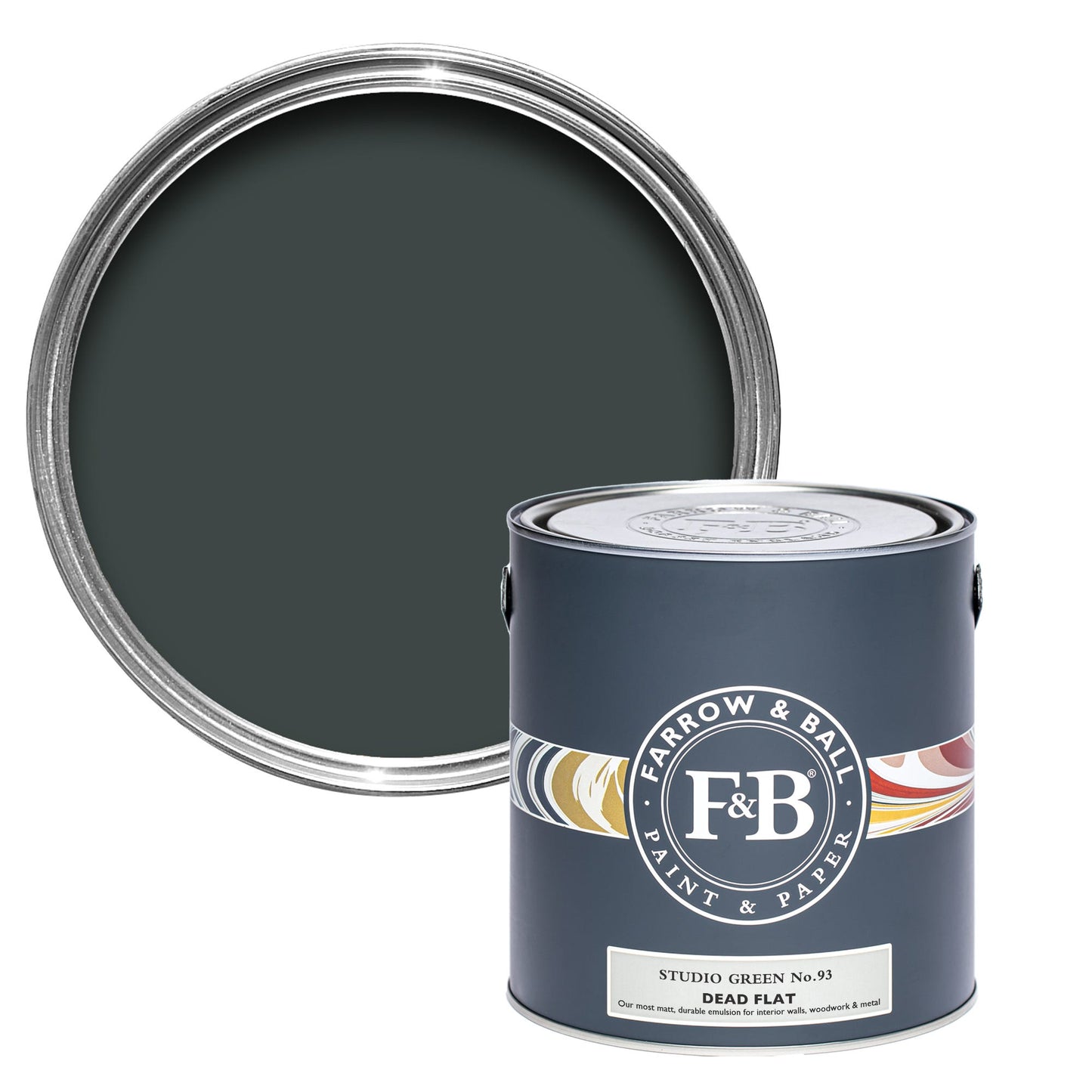 Farrow & Ball Studio Green No. 93 - Dead Flat 5L