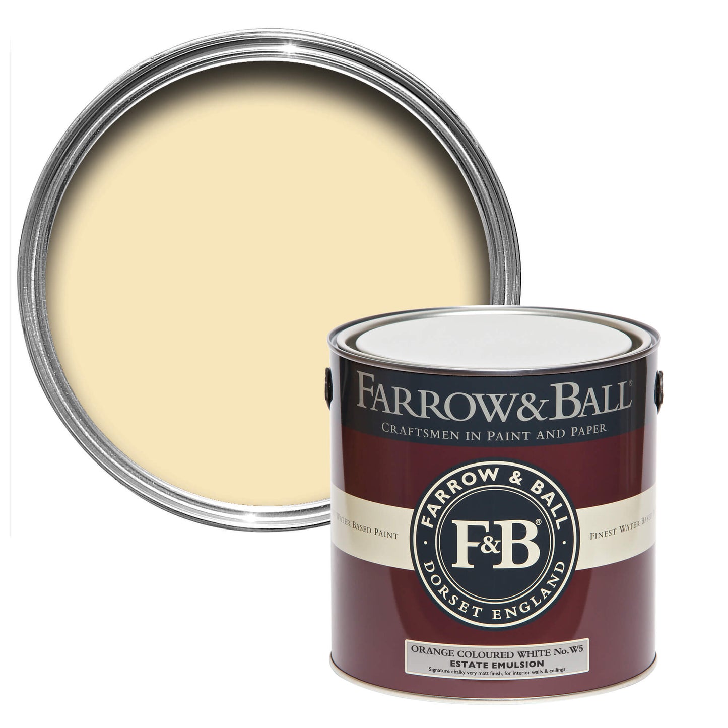 Farrow & Ball Orange Coloured White No. W5 - Modern Eggshell 5L