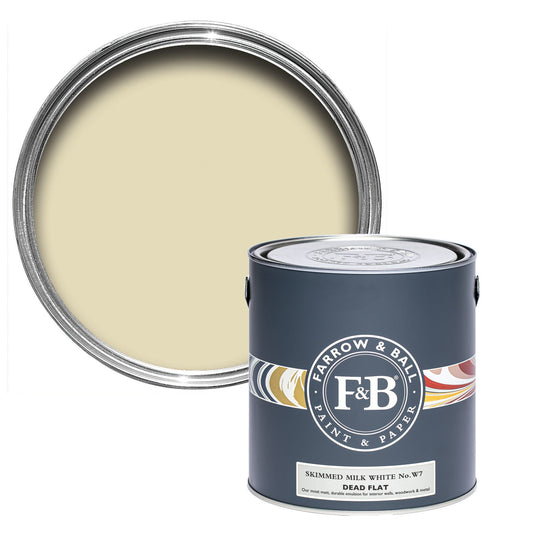 Farrow & Ball Skimmed Milk White No. W7 - Dead Flat 750ml