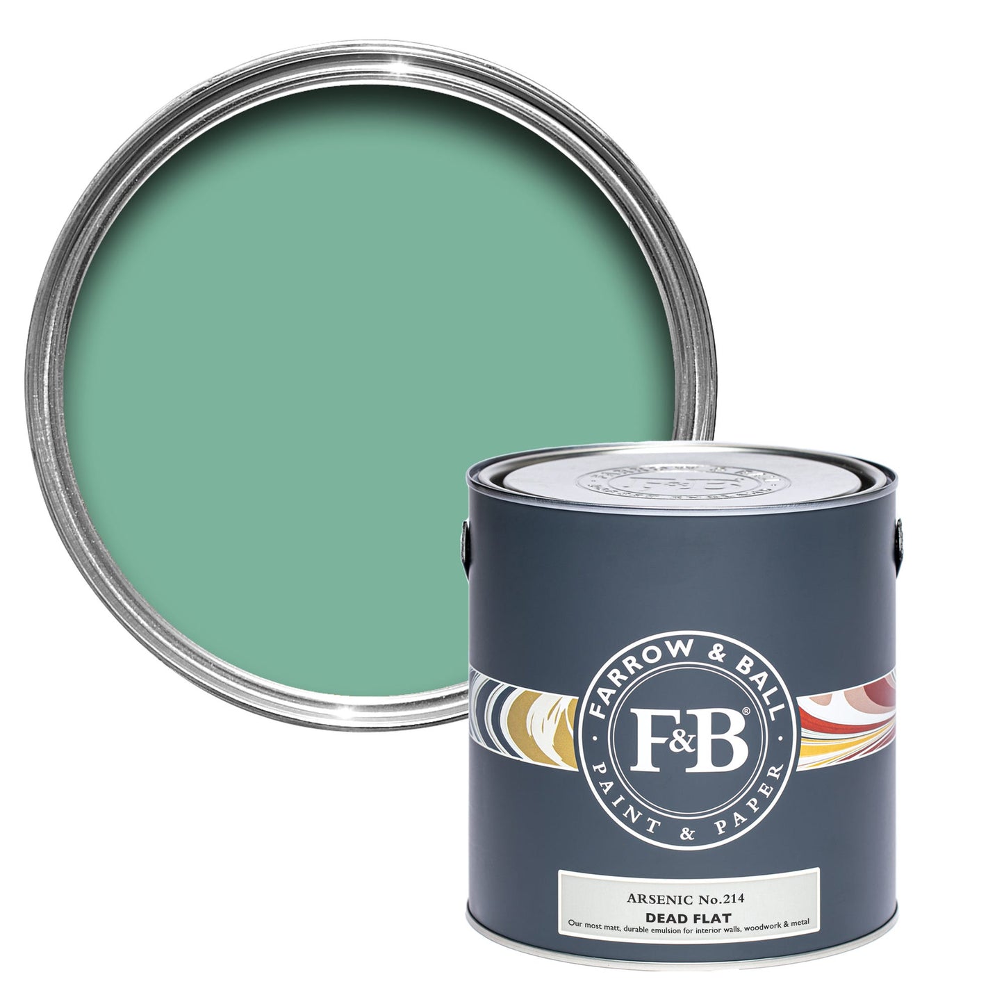 Farrow & Ball Arsenic No. 214 - Dead Flat 2.5L