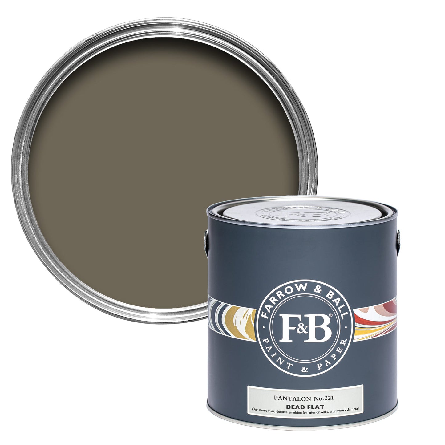 Farrow & Ball Pantalon No. 221 - Dead Flat 2.5L