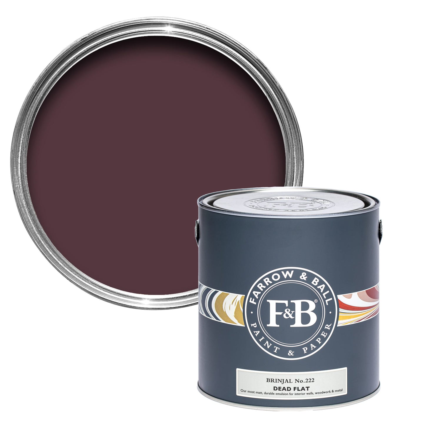 Farrow & Ball Brinjal No. 222 - Dead Flat 2.5L