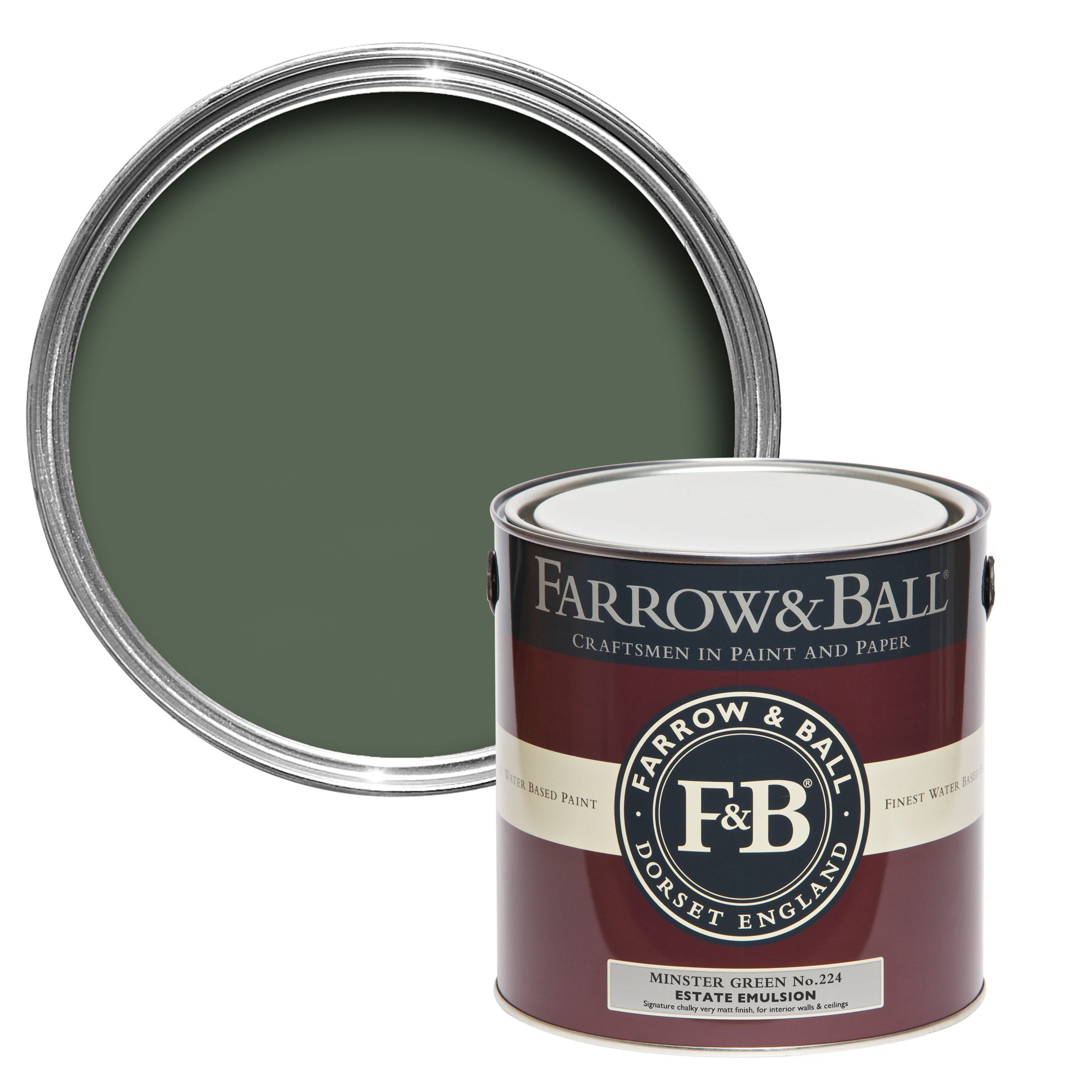 Farrow & Ball Minster Green No. 224 - Modern Eggshell 2.5L