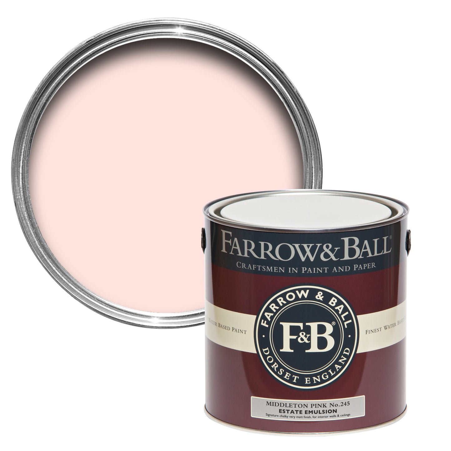 Farrow & Ball Middleton Pink No. 245 - Modern Eggshell 2.5L