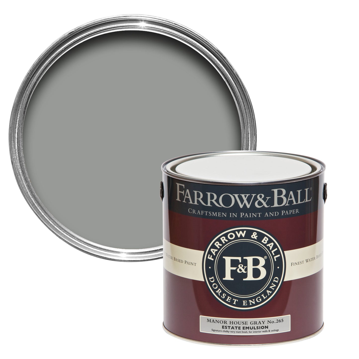 Farrow & Ball Manor House Gray No. 265 - Modern Eggshell 750ml
