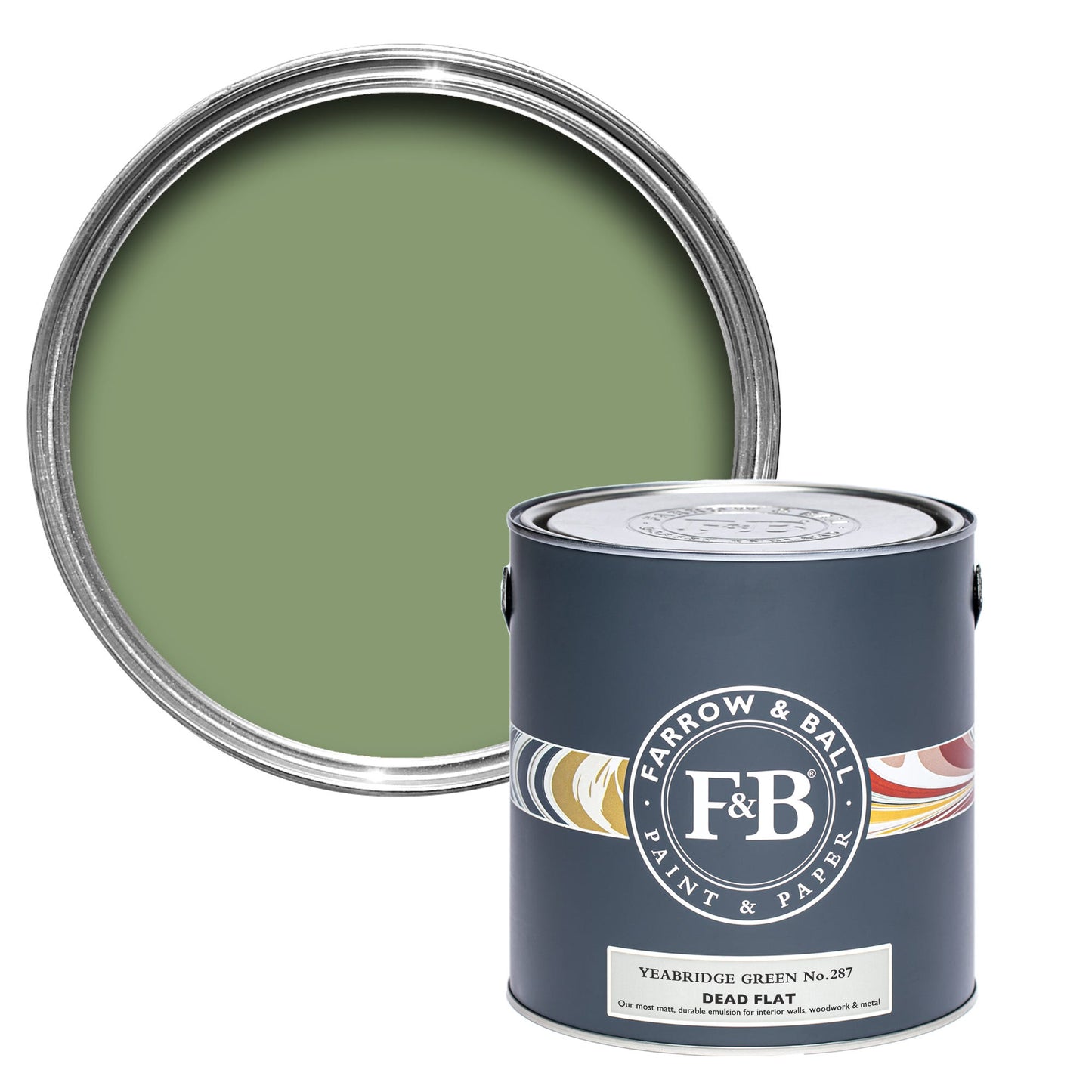 Farrow & Ball Yeabridge Green No. 287 - Dead Flat 2.5L
