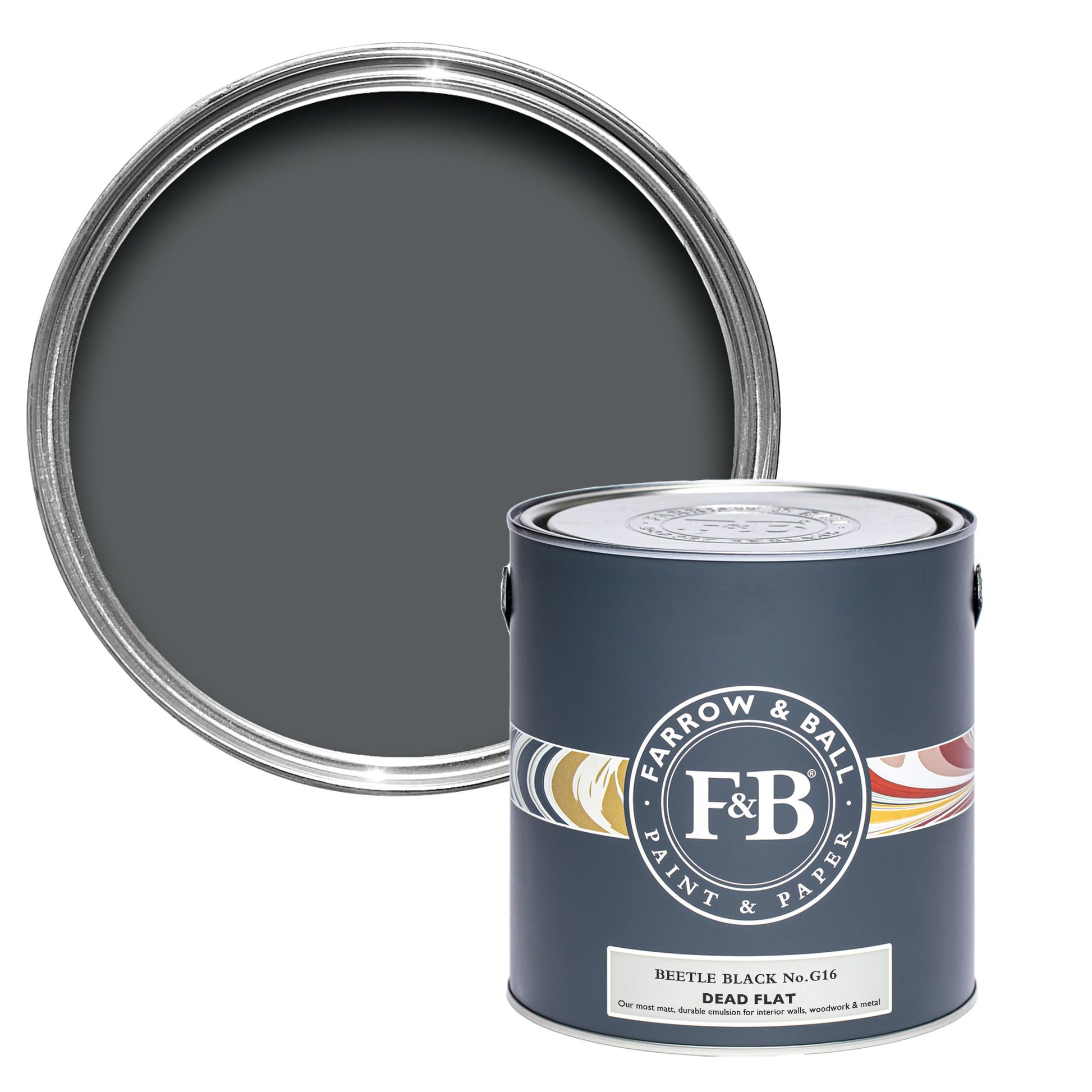 Farrow & Ball Beetle Black No. G16 - Dead Flat 750ml