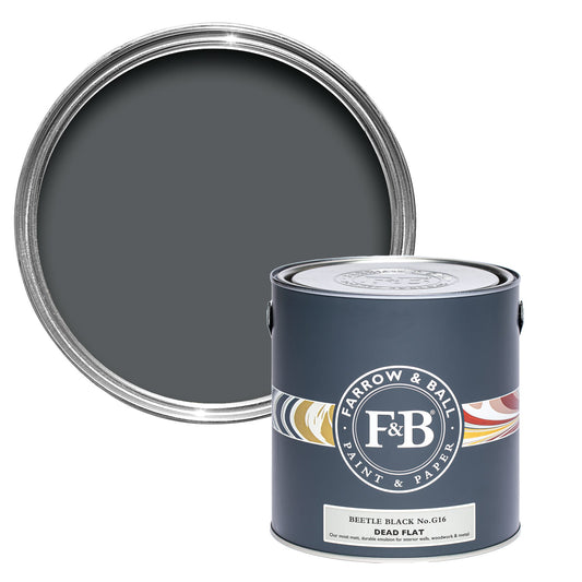 Farrow & Ball Beetle Black No. G16 - Dead Flat 2.5L