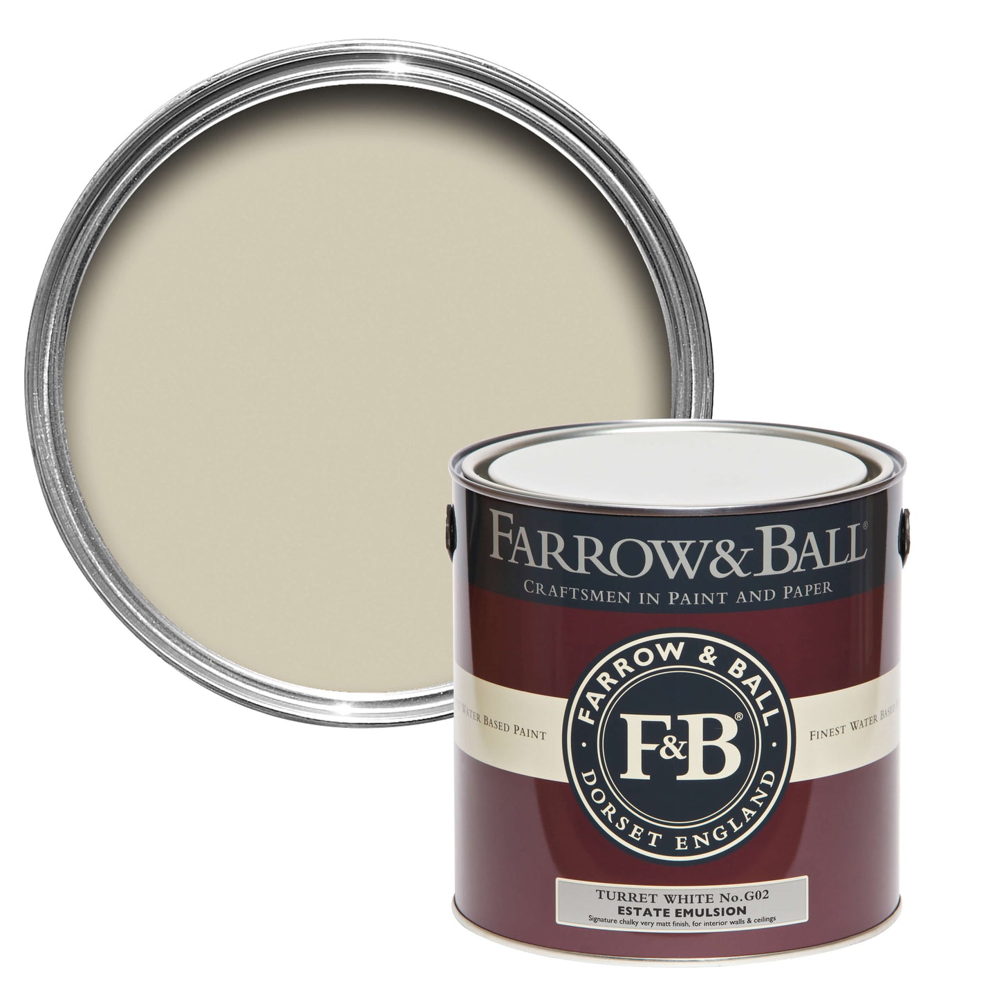 Farrow & Ball Turret White No. G2 - Modern Eggshell 750ml