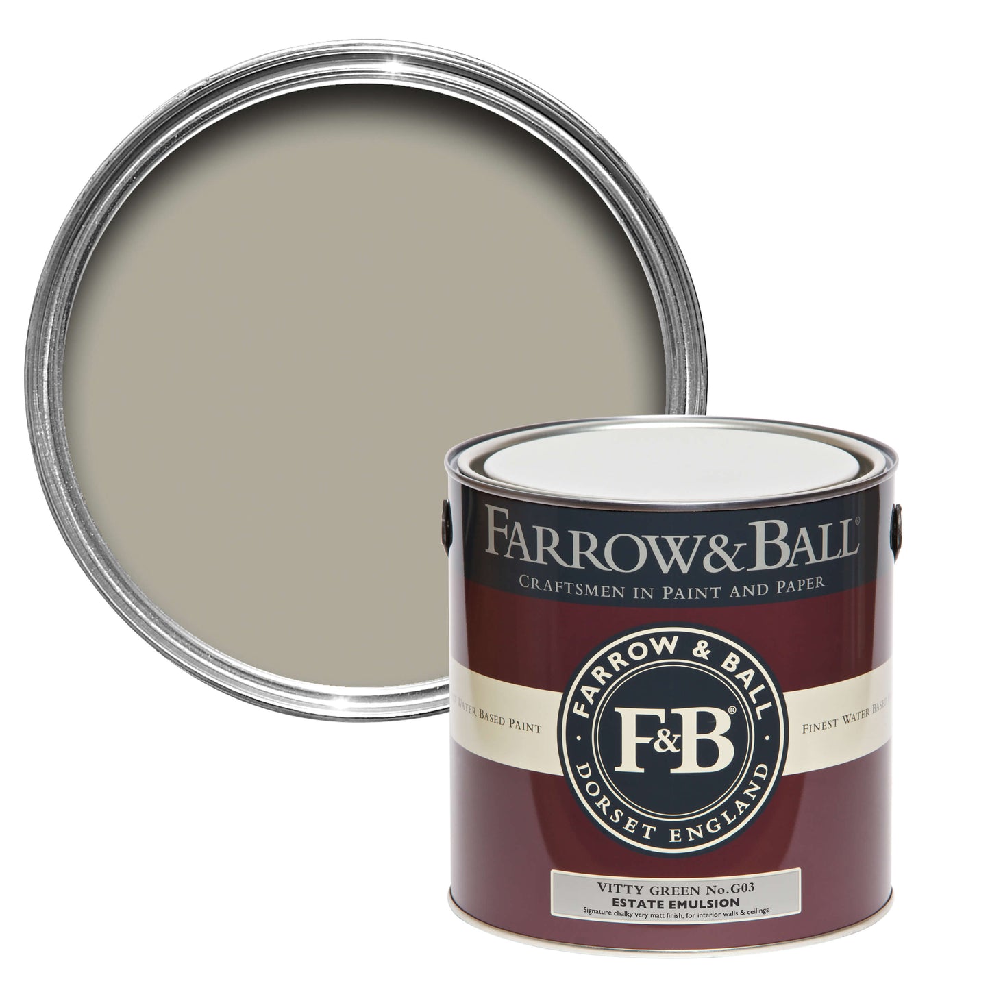 Farrow & Ball Vitty Green No. G3 - Flat Eggshell 5L