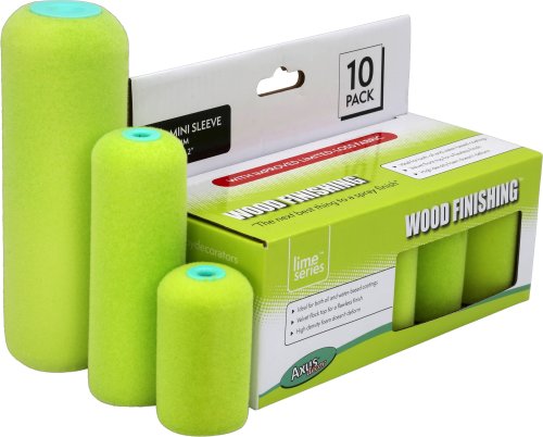 Bespoke Decor (Lime) Wood Finishing Mini Roller Sleeves 4" (Pack of 3) paint