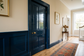 AI-generated navy gloss interior door inspiration, not an exact paint colour or verified application