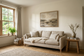 AI-generated living room inspiration with warm off-white walls