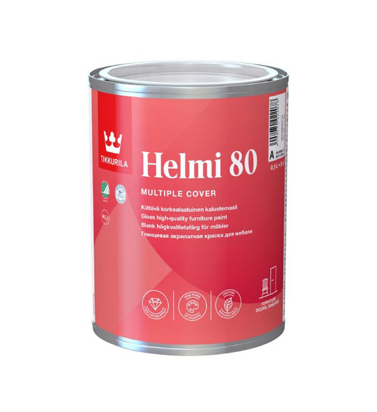 Tikkurila Helmi 80 - High Performance Gloss Paint For Furniture & Wood (Water-Based And Ultra Low VOC